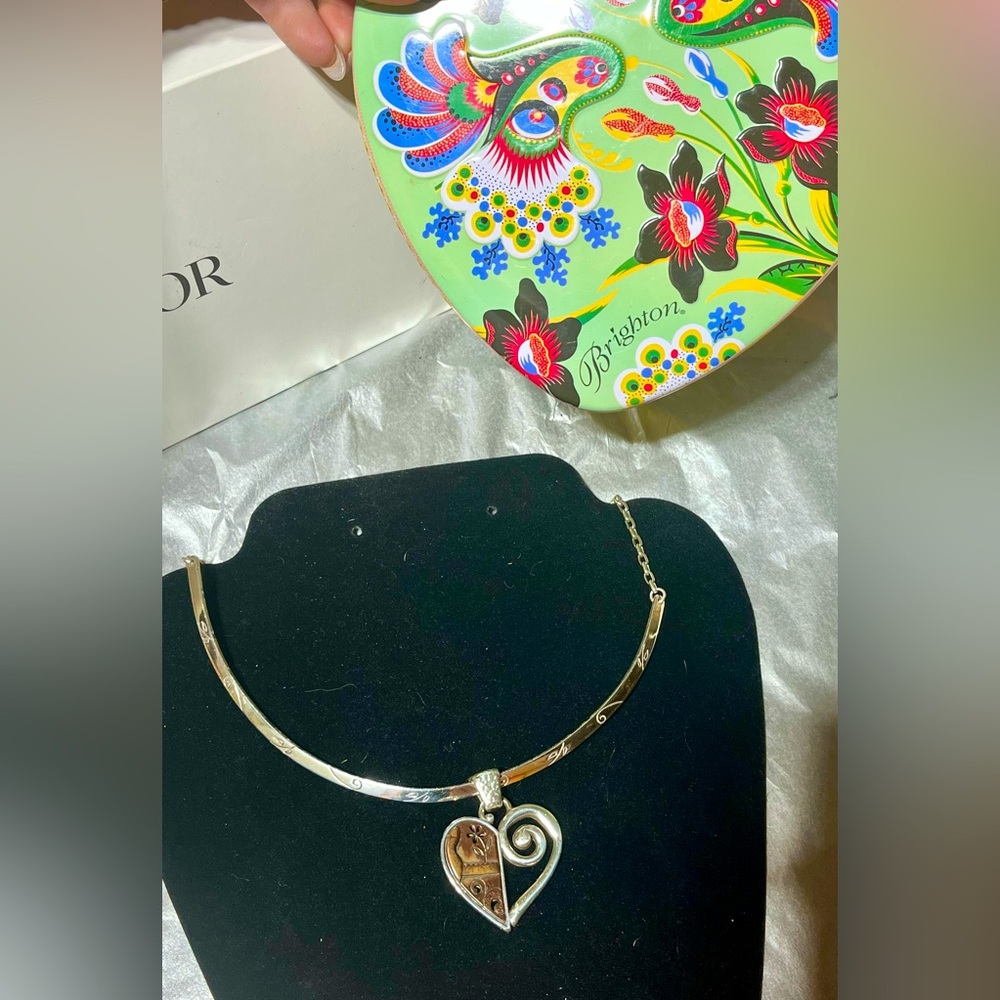 BRIGHTON Silver Heart Pendant necklace in heart box